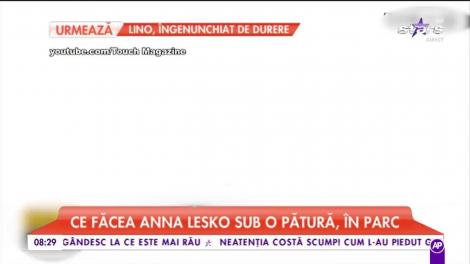 Imagini surprinzătoare cu Anna Lesko în parc. Ce face vedeta sub o pătură