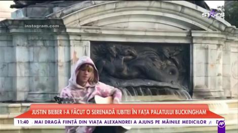Justin Bieber i-a făcut o serenadă iubitei în fața Palatului Buckingham