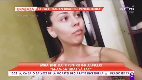 Mira ține lecții pentru influenceri