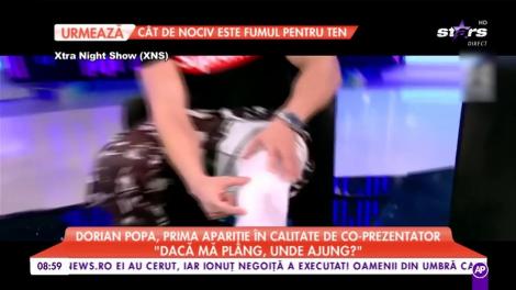Dorian Popa, prima apariţie în calitate de co-prezentator! A venit în scaunul cu rotile la Xtra Night Show!
