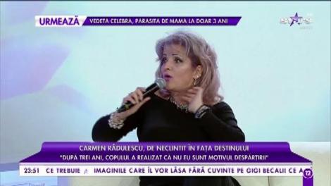 Carmen Rădulescu nu vrea să mai audă de măritiș: ”Îmi vedeam copilul prin zăbrelele gardului școlii”