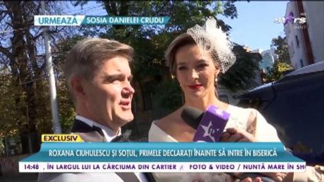 Roxana Ciuhulescu şi soţul, primele declaraţii înainte să intre în biserică
