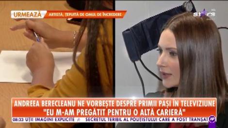 Andreea Berecleanu, totul despre primii pași în televiziune: „Eu m-am pregătit pentru o altă carieră”