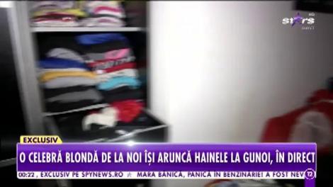 Cântăreaţa cu ochi de diamant își aruncă hainele la gunoi, în direct