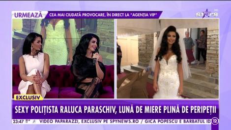 Sexy poliţista Raluca Paraschiv, lună de miere plină de peripeţii