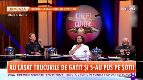 Cei trei jurați „ Chefi la cuțite” au lăsat trucurile de gătit și s-au pus pe șotii