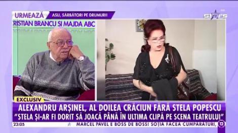 Alexandru Arșinel, al doilea Crăciun fără Stela Popescu: „Îmi lipsește partenera mea de scenă”