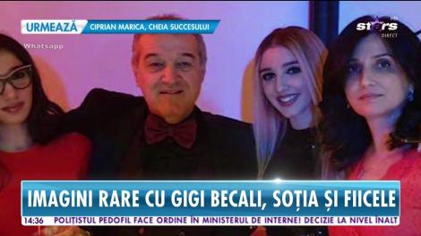 Imagini rare cu Gigi Becali, soția și fiicele