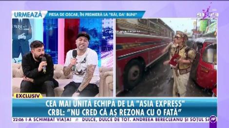 Cea mai unită echipă de la "Asia Express" CRBL: "Cocuţa ne-a furat o maşină de sub nas din cauza lui Oase, care a cerut un plasture"