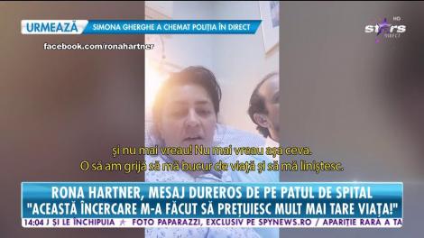 Rona Hartner, primele imagini cu artista după ce i-a fost extirpată tumora