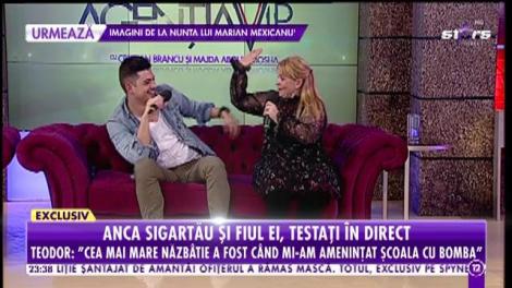 Cât de bine îşi cunoaşte fiul, Anca Sigartău! Teodor: "Mi-am ameninţat şcoala cu bomba"