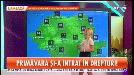 Avem parte de o vreme deosebit de călduroasă și de frumoasă. Maximele se încadrează între 16°C şi 18°C