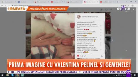 Prima imagine cu Valentina Pelinel şi gemenele!