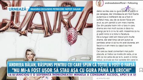 Andreea Bălan, reacție neașteptată după ce unele persoane au spus că stopul cardiac suferit e o ”făcătură”: ”Am zâmbit și am mers înainte!”