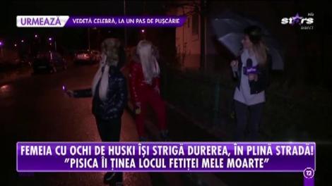Femeia cu ochi de huski, îngenuncheată de durere!