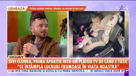 Tavi Clonda, prima apariție într-un platou TV de când e tătic. Gabriela Cristea i-a mai dăruit o fetiță