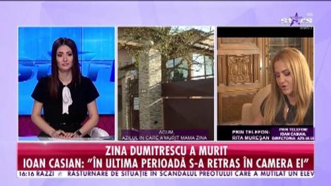 A murit Zina Dumitrescu. Rita Mureșan: Dumnezeu să o odihnească în pace și să meargă în lumină