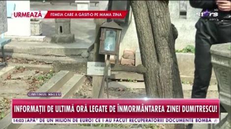 Informații de ultimă oră legate de înmormântarea Zinei Dumitrescu