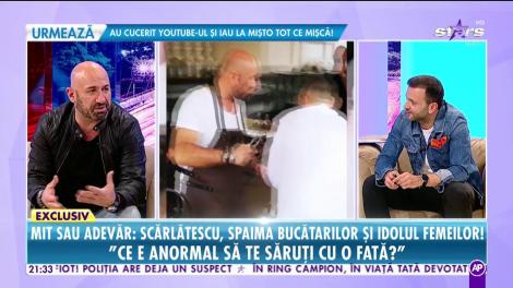 Chef Cătălin Scărlătescu, totul despre ipostazele tandre alături de o cântăreață celebră: "Ce e anormal să te săruți cu o fată? Nasol dacă mă prindeau că mă sărutam cu un bărbat"