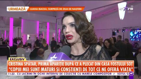 Cristina Spătar, prima apariţie publică după ce a plecat din casa fostul soţ!