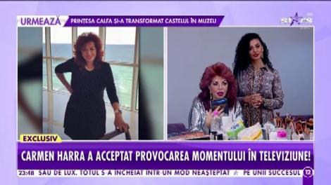 Carmen Harra a acceptat provocarea momentului în televiziune! Celebra clarvăzătoare se demachiază în direct!