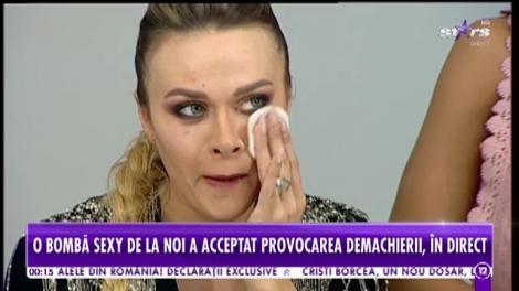 Rellys Tonu, o bombă sexy, a acceptat provocarea demachierii, în direct