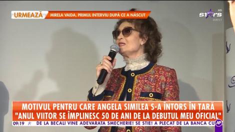 Motivul pentru care Angela Similea s-a întors în țară: Îmi cer iertare în fața celor care au avut nevoie de prezența mea, de cântecele mele