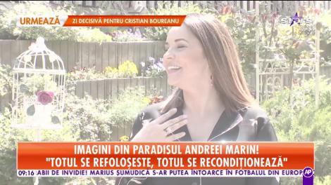 Imagini din paradisul Andreei Marin: Îmi place nespus această terasă și felul în care florile pică de la un etaj la altul
