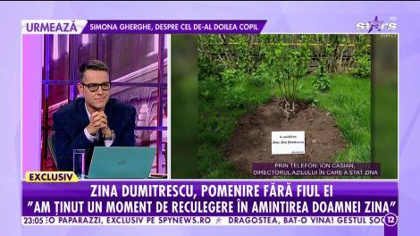 Zina Dumitrescu, pomenire fără fiul ei