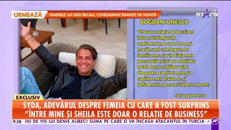 Star Matinal. Bogdan Ionescu, alias Syda, adevărul despre femeia cu care a fost surprins: Între mine și Sheila este doar o relație de business