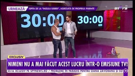 Agenția Vip. Dan Stanescu a reușit să stabilească un nou record mondial, în direct! A făcut 1260 de flotări în 30 de minute