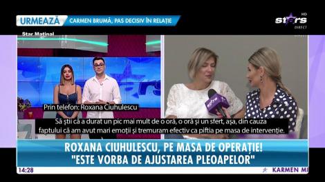 Roxana Ciuhulescu, pe masa de operație: Este vorba de ajustarea pleoapelor
