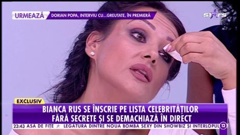 Bianca Rus s-a înscris pe lista celebrităţilor care s-au demachiat în direct!