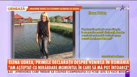 Star Matinal. Elena Udrea, primele declarații despre venirea în România