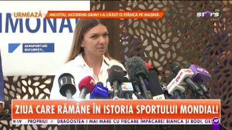 Imagini de la aeroport! Covor roșu și buchete de flori pentru Simona Halep