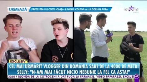 Selly, cel mai urmărit vlogger din România, a sărit de la 4000 de metri!