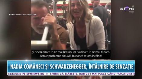 Nadia Comăneci, criză de râs, din cauza lui Arnold Schwarzenegger! Cum a făcut-o să râdă în hohote - Video