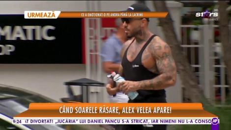 S-a încălţat în şlapi şi a ieşit să ia masa în oraş! Alex Velea, apariţie surprizătoare pe străzile Capitalei