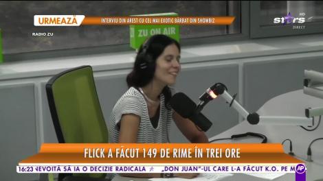 Star la mare fitza. Flick a bătut recordul la rime. Prezentatorul de la Radio Zu a făcut 149 de rime în doar trei ore