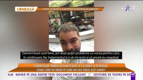 Star Matinal. Florin Salam, primele declaraţii după ce s-a zvonit că se retrage din muzică!