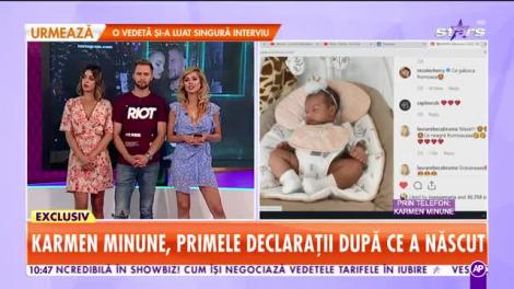 Star Matinal. Karmen Minune, primele declarații după ce a născut: Mă așteptam să mă panichez și să nu știu cum să reacționez