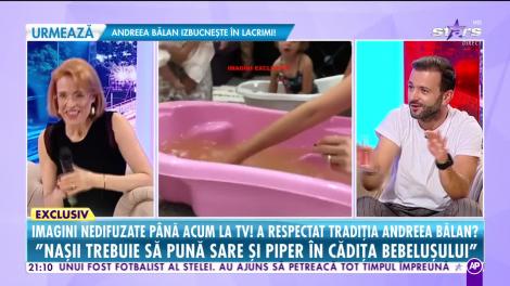 Imagini exclusive de la băiţa fetiţei Andreei Bălan! Ce a pus nașa Monica Davidescu în cădița