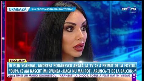 În plin scandal, Andreea Podărescu arată la TV ce a primit de la fostul iubit