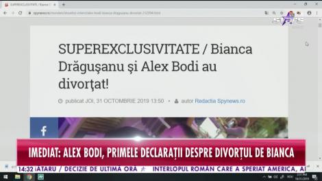 BOMBĂ în showbiz! Alex Bodi şi Bianca Drăguşanu au divorţat! Afaceristul face primele declaraţii!