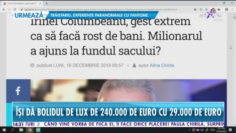 Star News. Irinel Columbeanu pare că are mari probleme financiare. Cu cât își vinde bolidul de lux