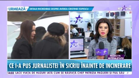 Star News. Gest sfâşietor al mamei Cristinei Ţopescu. Ce i-a pus jurnalistei în sicriu
