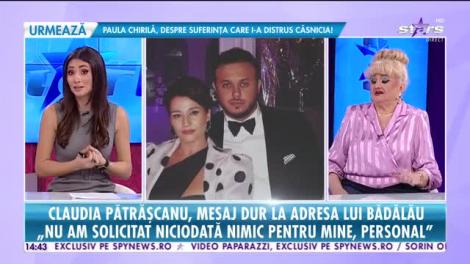 Claudia Pătrăşcanu, mesaj dur la adresa lui Gabi Bădălău