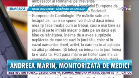 Star News. Andreea Marin, monitorizată de medici! La ce teste a fost supusă vedeta