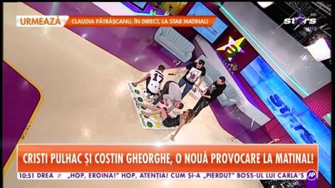 Provocare inedită pentru Cristi Pulhac şi Costin Gheorghe! Au jucat Twister cu asistenta Roxana!