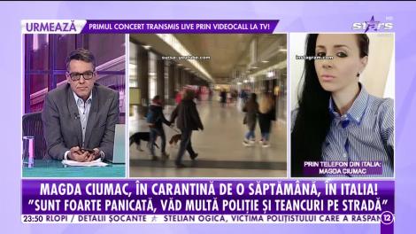 Magda Ciumac, în carantină în Italia: Am voie să ies doar o dată pe săptămână din casă